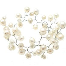 Floating Ray of White Freshwater Pearl Bracelet (Philippines) (White pearls)