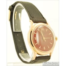 Fortis 17J vintage automatic wrist watch, heavy 14k rose gold water resistant round case, burgundy dial
