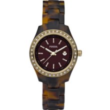 Fossil Watch, Womens Stella Tortoise Acrylic Bracelet 30mm ES2922