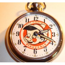 Free Worldwide Tracked Shipping...DISNEY PINOCCHIO Picture dial pocket watch