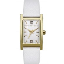 French Connection Fcuk Ladies White Leather Strap Watch Fc1025gs