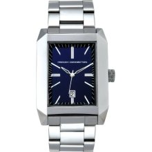 French Connection Men's Quartz Watch With Blue Dial Analogue Display And Silver Stainless Steel Bracelet Fc1032u