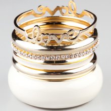 Full Tilt 7 Piece Love Bangles Gold One Size For Women 21254062101