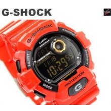 G-8900a-4 Casio G-shock Retro Led World Time Gents Red Watch Gift