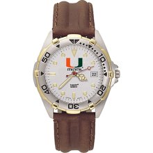 Gents University Of Miami All Star Watch With Leather Strap