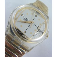 Gk184 Swatch 1995 Mannequin Authentic Swiss Watch Gold