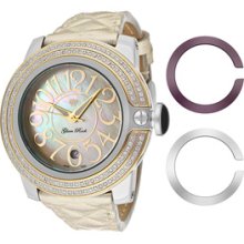 Glam Rock Watches Women's So-Be Mood White Diamond White MOP Dial Ligh