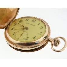 Glashutte Systeme Vintage 14k Yellow Gold Mechanical Pocket Watch 81.5gr