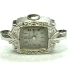 Glycine Platinum & Diamond Ladies Wrist Watch 1950's