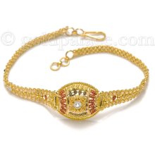 Gold Bracelet 22K 7-5 Inches Hand Paint