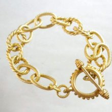 Gold Bracelet Gold Chain Bracelet Fashion Jewelry Matte Gold Bracelet