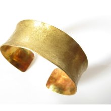 Gold brass cuff bracelet finely forged on Etsy
