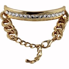 Gold Chain Dainty Crystal Tag Bracelet
