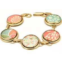Gold Link Bracelet Fiesta Color Bracelet Spring Summer Gold Bracelet