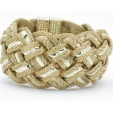 Gold Plated Unique Silver Tone Wide Soft Mesh Weave Cuff Bracelet Gold Plated Unique Silver Tone Wide Soft Mesh Weave Cuff Bracelet
