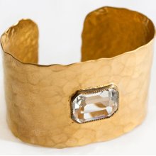 Gold Tone Cuff with Crystal