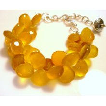 Golden Butterscotch Chalcedony Bracelet Statement Bracelet Honey Gold