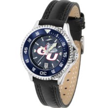 Gonzaga Bulldogs Competitor Ladies AnoChrome Watch with Leather Band and Colored Bezel