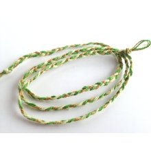 Green Mint and Gold Braided Wrap Friendship Bracelet