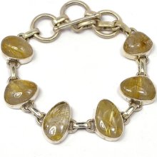Grub12 25g Golden Rutile 925 Sterling Silver Bracelet Jewelry