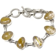 Grub23 23g Golden Rutile 925 Sterling Silver Bracelet Jewelry