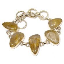 Grub7 28g Golden Rutile 925 Sterling Silver Bracelet Jewelry