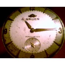 Gruen Precision Mens Watch Movement 415 Runs And Dial Hands Stem Crown Look1