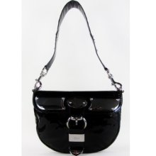 Gucci Black Patent Leather Romy Shoulder Bag