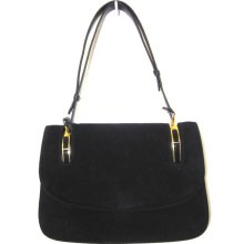 Gucci Vintage Black Suede Shoulder Bag