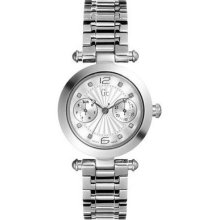 Guess Collection Women's G26002l1 Silver Chronograph Dial Steel Quartz Watch
