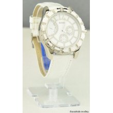 Guess Watch Ladies White Leather Multifunction