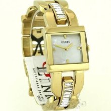 Guess Womens Watch Gold Steel Swarovski Mother Pearl U10530l1 Montre