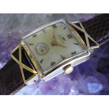 Hamilton Lyle B Vintage 14k Gold Deco Wrist Watch, Ca. 1957