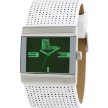 Henleys Clothing Mens Entourage Green Dial White Strap Designer Watch