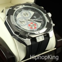 Hip Hop Multi Color Back Light Sporty Men Watch Steel Back Water Resistance