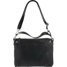 Hobo Summit Leather Upper Hand Shoulder Bag w/ Crossbody Strap - Black - One Size
