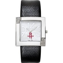Houston Rockets Women?s Glamour Watch with Leather Strap