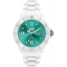 Ice-Watch Unisex Ice-White SI.WT.S.S.10 White Plastic Analog Quartz Watch with Green Dial