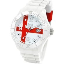 Ice World Gents England Rotating Bezel White Silicone Strap Watch Wo.gb.b.s.10