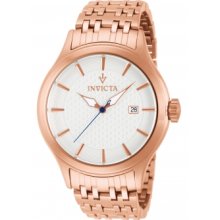 Invicta 12241 Vintage White Dial Rose Gold SS Band