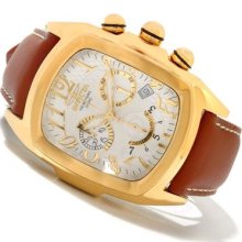 Invicta Mens Dragon Lupah Swiss Chronograph Silver Dial Gold Tone Case Watch
