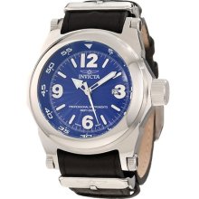 Invicta Men's I-force Blue Textured Dial Black Leather Watch 10513