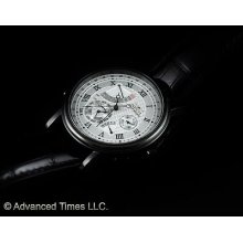 Invicta Men's Minute Repeater Perpetual Calendar Black Ip Silver Dial Watch
