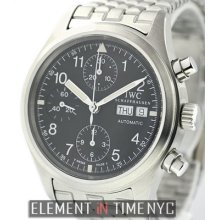 Iwc Pilot Chronograph Iw3706-01 Stainless Steel Black Tritium Dial 40mm
