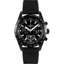 Jacques Lemans Liverpool Sport-Chrono 1-1636C Men's Black Leather Strap Watch