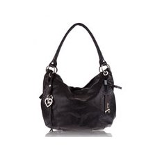 JENRIGO Italian Designer Python Embossed Black Leather Hobo Bag