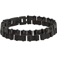 Joe Joseph Abboud Stainless Steel Black IP Offset Link Bracelet