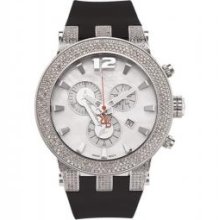 Joe Rodeo Broadway Watch 5.00ct Pearl Dial Rubber Band