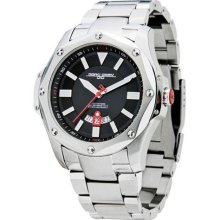 Jorg Gray Mens Analog Stainless Watch - Silver Bracelet - Black D ...