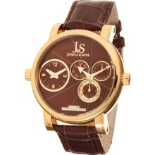 Joshua & Sons Watches Men's Brown Dial Brown Leather Brown Leather/Br